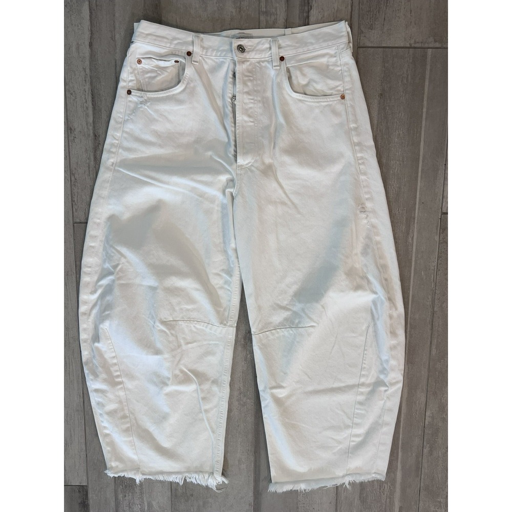 Citizens of Humanity Horseshoe-White-Raw Hem Jeans- Size 32-Quiet Luxury-Capsule
